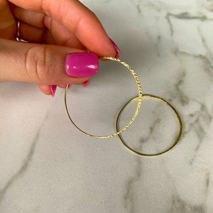 Anthropologie threaded hoop earrings.